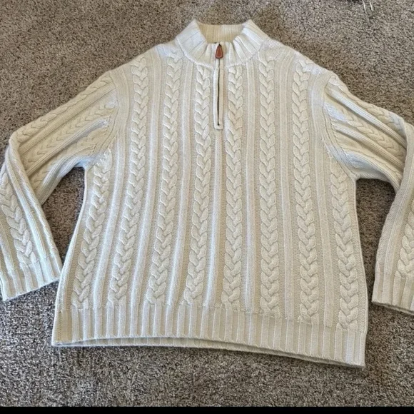 Daniel Cremieux 100% Cashmere Quarter Zip Sweater in Beige
size XXL - Picture 11 of 12